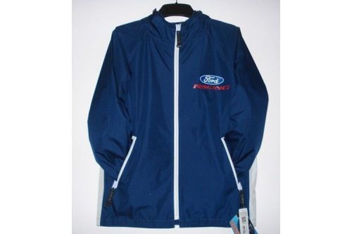 Ford racing windbreaker rainjacket - folds into a 10&#034; pouch. keep in your trunk!