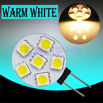 G4 warm white 6 smd 5050 rv marine boat led light bulb lamp