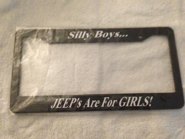 Silly boys jeeps are for girls - black license plate frame trucks qty 2 look