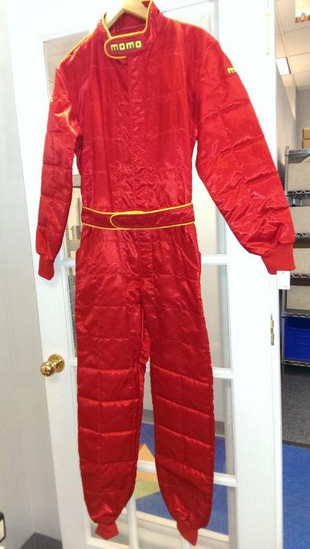 Momo kart suit, size adult medium, red quilted