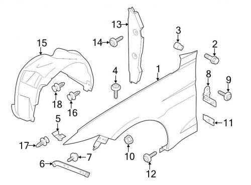 Ford oem fender fr3z16005a image 1