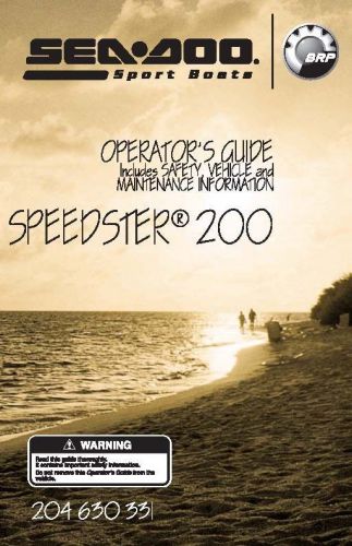 Sea-doo owners manual book 2005 speedster 200 &amp; speedster 200 bv