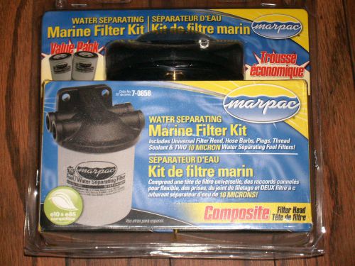 Marpac boat marine water separating filter kit includes head 2 filters &amp; plugs +