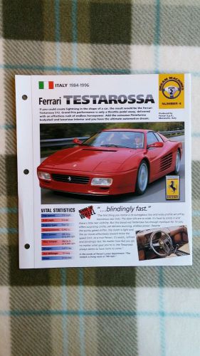Ferrari testarossa spec sheet dream machines group 2 #4