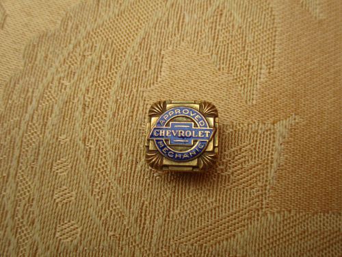 Vintage chevy bowtie approved mechanic screw back pin accessory truck corvette
