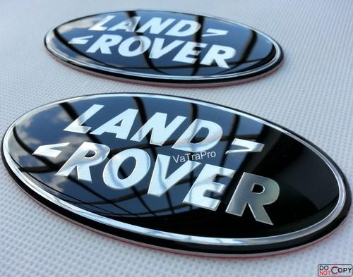 2pcs new grill tailgate trunk emblem badge for land rover oval black 105*45mm