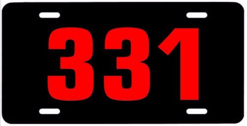 331 metal license plate, red, engine crate motor mustang 5.0 302 ford stroker v8