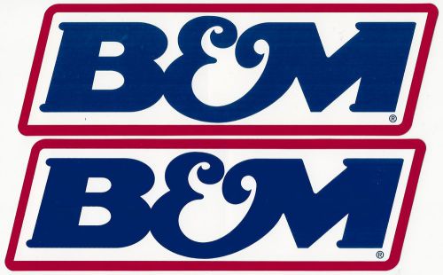 B &amp; m racing decals stickers 9 inches long size new set of 2 vinyl nhra imca