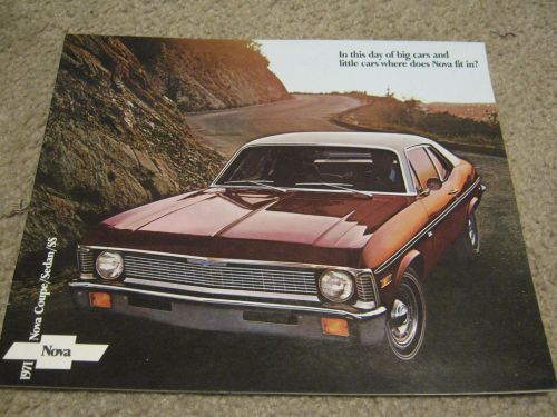 1971 chevrolet nova ss dealer sales-showroom brochure sedan, coupe