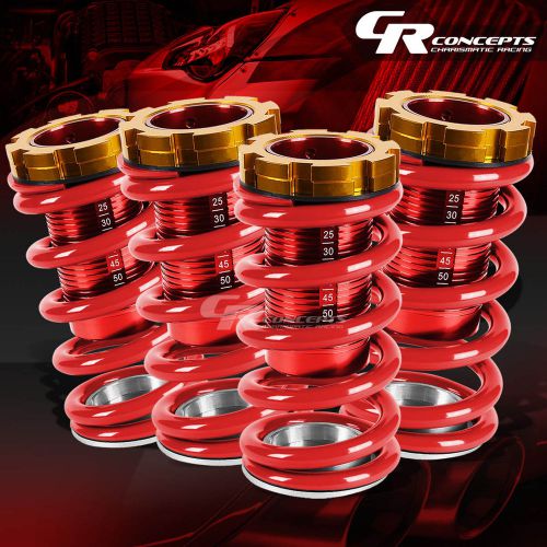 Red scaled 1-4&#034;drop height adjustable coilover kit for 88-00 civic eg/ej/ek/dc