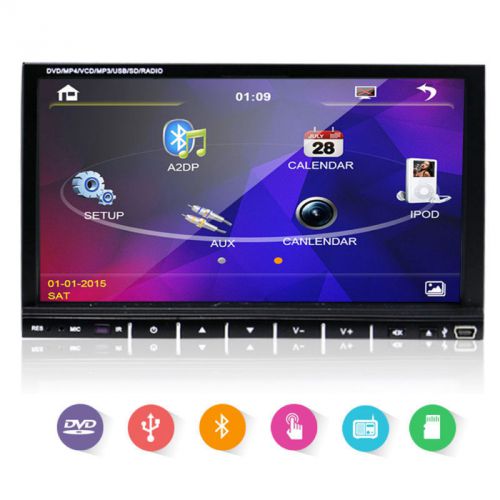 Double 2 din in dash car audio 7&#034; stereo dvd player auto radio bt ipod tv usb/sd