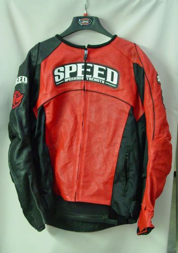Speed and strength red top dead center leather jacket large