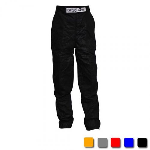 Finishline two layer sfi-5 fire retardant racing pants only, grey, size medium