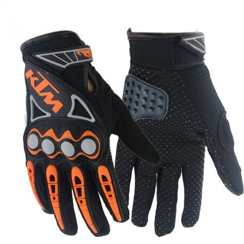 ( xl size ) professional ktm full finger leather motorcycle gloves guates racing