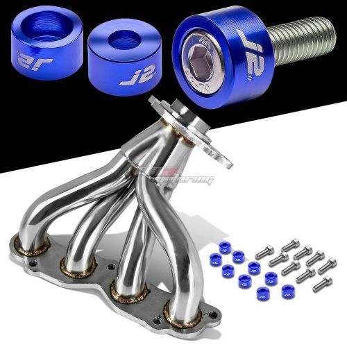 J2 for 02-06 rsx/dc5 base exhaust manifold 4-1 header+blue washer cup bolts