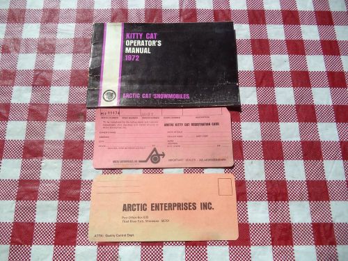 1972 arctic cat kitty cat operators manual - registration card - wow
