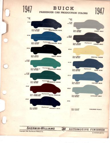 1947 buick super century roadmaster wagon special paint chip sherwin williams