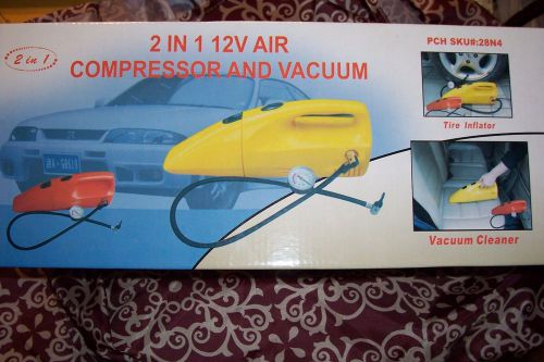 2 in 1 12v air compressor for tire inflation &amp; vacuum
