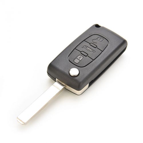 Flip folding remote key case shell fit for peugeot 407 307 308 607 3 buttons us