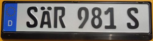 German &#039;sÄr 981 s&#039; license plate + black frame volkswagen audi vtec