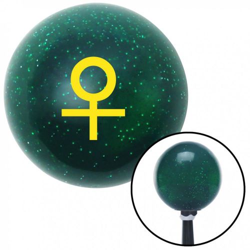 Yellow female green metal flake shift knob  with 16mm x 1.5 insert 409 camper
