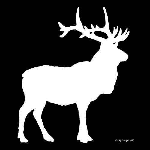 Elk white vinyl car auto oracal decal window sticker hunting outdoors wildlife