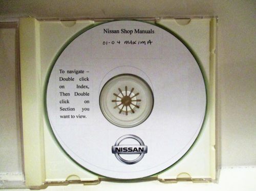 2001-2004 nissan maxima &#039;work shop manual&#039; on computer disc w/ jewel case &#034;used&#034;