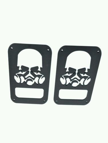 2pcs black hid led tail light covers hoods skull for jeep wrangler jk 07-14