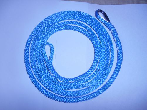 1/4&#034; x 10ft blue atv snow plow lift rope, synthetic winch amsteel-blue samson
