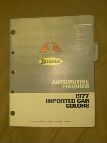 1977 import car paint chips:audi,datsun,porsche,mercedes,subaru,toyota,vw,volvo