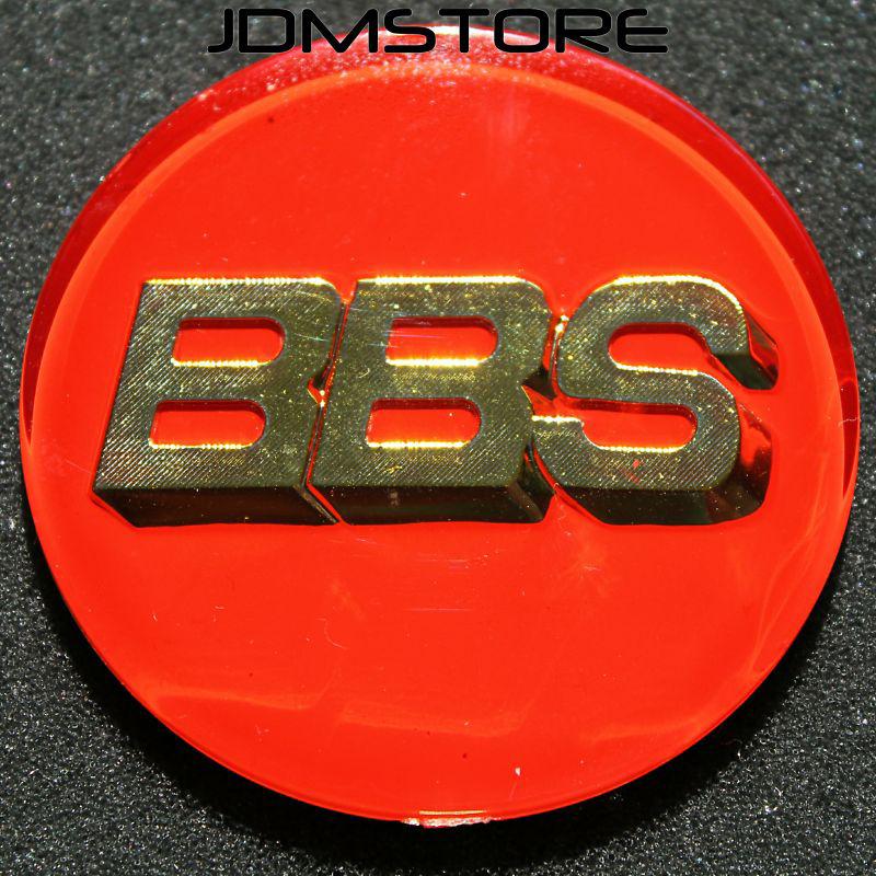 70mm red & gold wheel center sticker badge emblems 4pcs (fits: audi bmw honda)