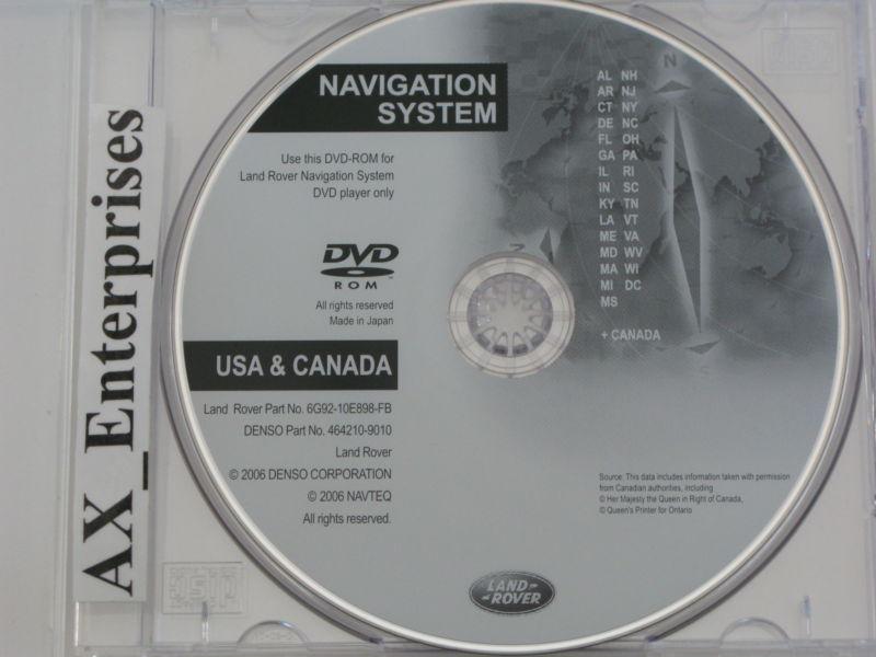 Land rover lr2 navigation dvd # 898-fb map © 2006 edition 2007 east us + canada