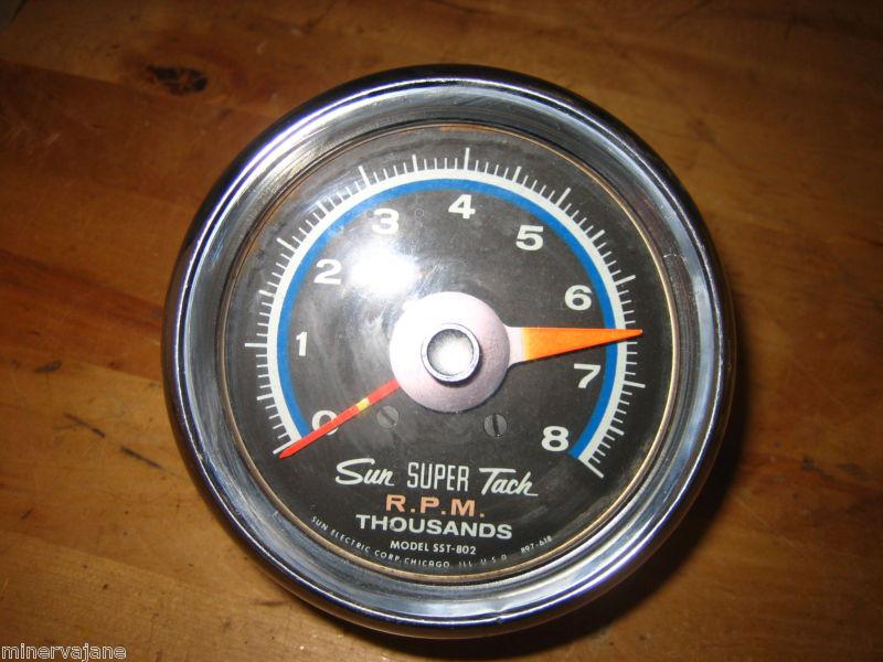 Sun 8k tachometer tach blue line sst-802  1968 1969 camaro firebird chevelle