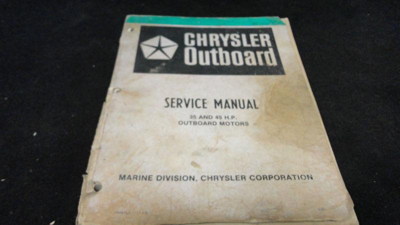  1980 35/40hp models chrysler outboard service manual boat motor