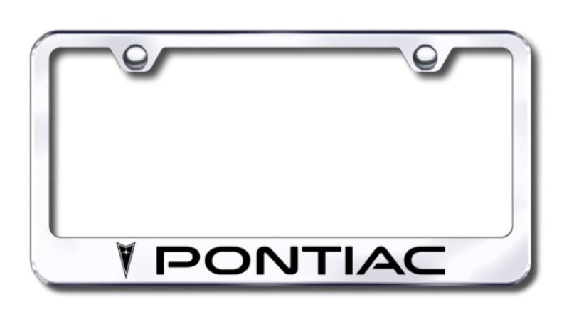 Gm pontiac  engraved chrome license plate frame made in usa genuine