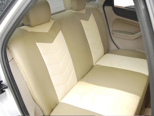 Synthetic leather rear only car seat covers 60-40 full split caramel cream