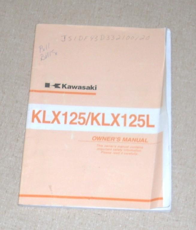 Kawasaki klx125 klx125l owners manual 2003