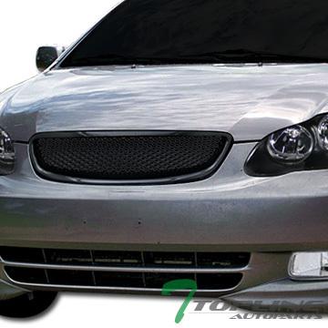 Jdm blk tr-d sport mesh front hood bumper grill grille abs 03-04 toyota corolla