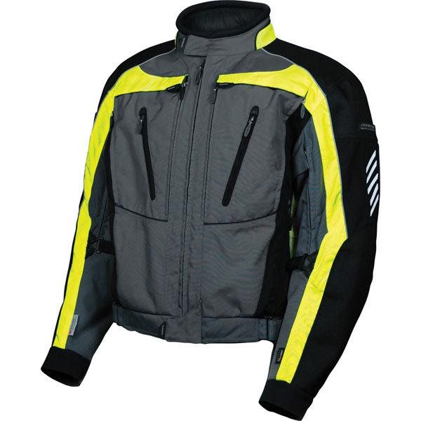 Pewter/yellow m olympia moto sports nomad all season transition textile jacket