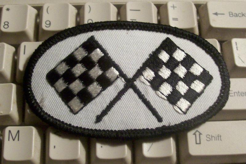 Checkered flag  embroidered patch, new, 