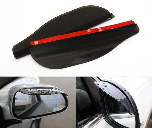 2x smoked clear rear view side mirror flexible sun visor shade rain water shield