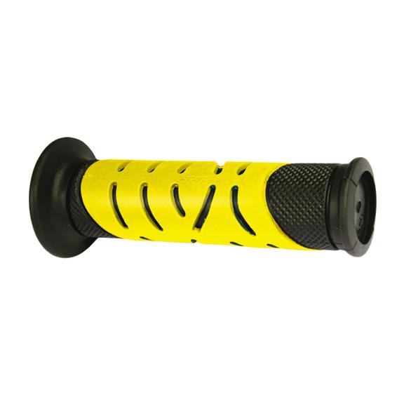 Progrip 719 dual density grips 7/8 inch handlebars wire tie grooves yellow / blk