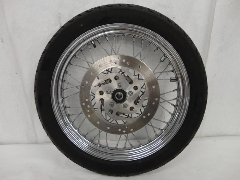 2003 harley davidson xl883 xl1200 front wheel rim, tire, rotor, & axle 3163
