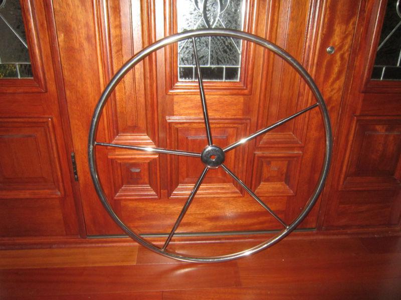 Edson 32" stainless steel dished sailboat boat destroyer wheel