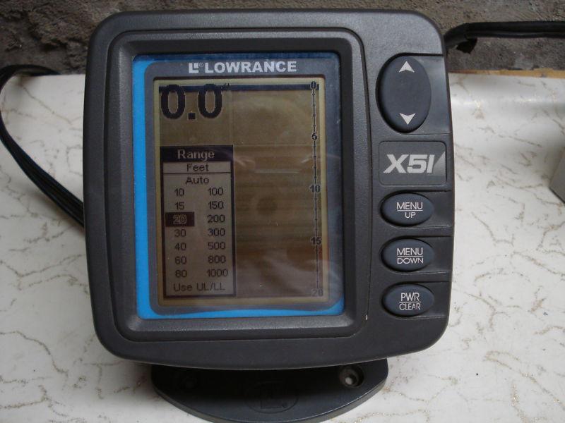 Lowrance x51 fish finder lms lcx used  eagle great used condition complete