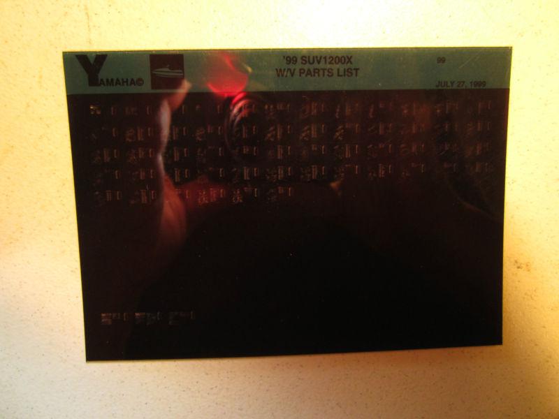 1999 yamaha suv1200x microfiche parts list catalog jet ski suv 1200 x