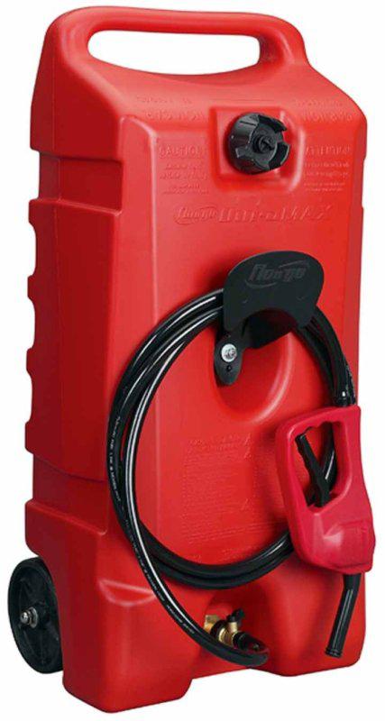Moeller duramax flo n' go le fluid transfer pump and 14-gallon rolling gas can