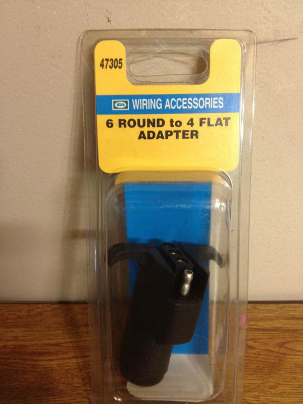 Hopkins towing solutions #47305 - 6 pole round to 4 wire flat adapter new!