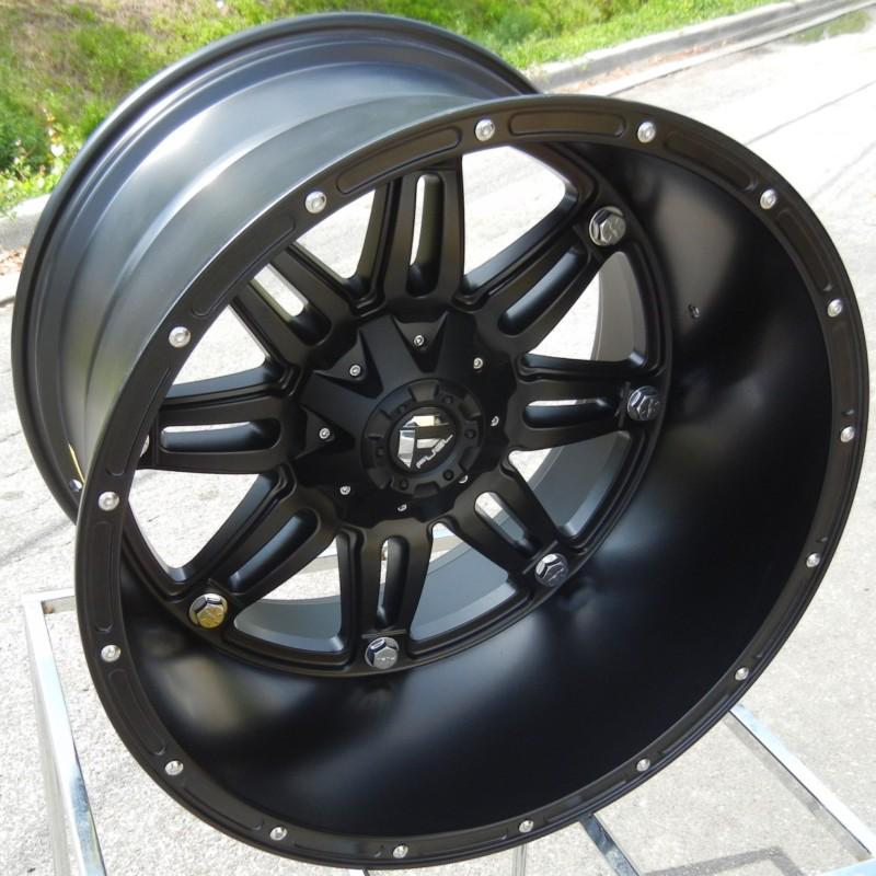 24" matte black fuel hostage wheels rims 8x6.5 -24mm chevy dodge 2500 3500 