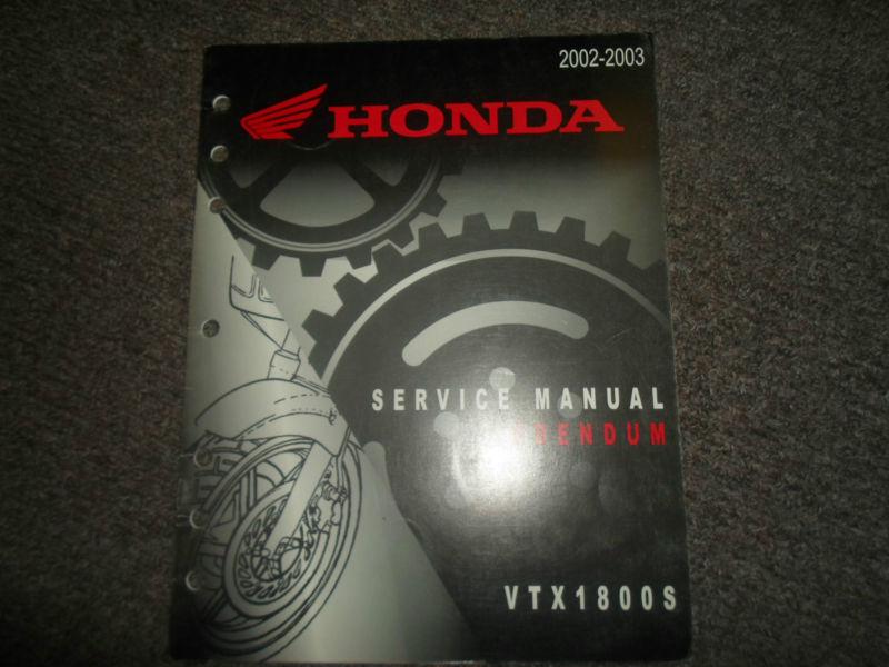 2002 2003 honda vtx1800s addendum repair factory manual oem 02 03 honda